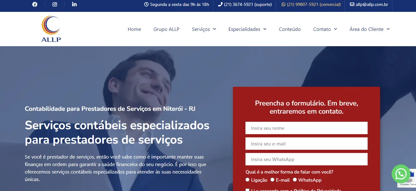 Contabilidade Para Prestadores De Servi Os Em Niter I Rj Allp